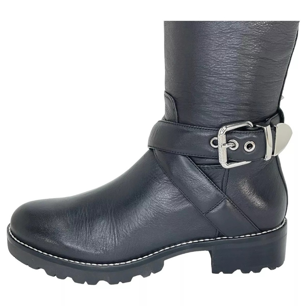 Marc Fisher Knee High Genuine Soft Leather Biker/Motto Style Boots - Black sz6.5 - Picture 8 of 16